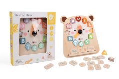 Hodiny medvěd výukové vkládačka dřevěné v krabici 26x29x5cm 24m+