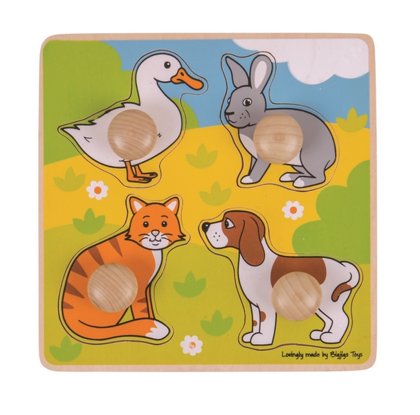 Bigjigs Toys Inserire gli animali domestici nel puzzle