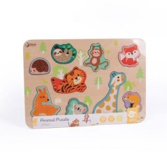 Jigsaw din lemn cu animale