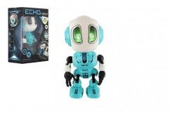 Robot ECHO repetând propoziții albastru