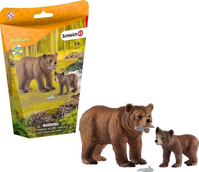 Schleich 42473 Medveď grizly s mláďaťom