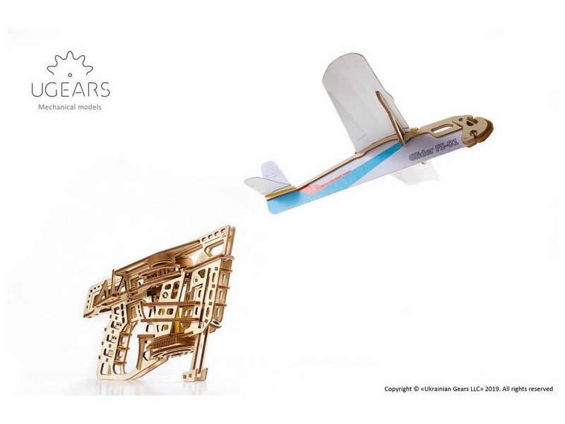 Ugears 3D Casse-tête mécanique en bois avion d'éjection