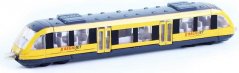 Tren RegioJet amarillo de 17 cm en marcha libre