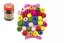 Korálky dřevěné barevné MAXI s gumičkami 54 ks v plastové dóze