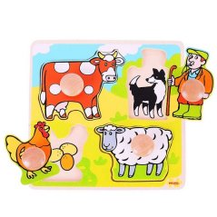 Bigjigs Toys Beágyazható szerkesztő puzzle farm