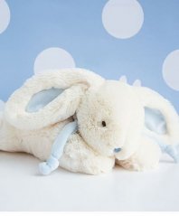 Zestaw upominkowy Doudou - pluszowy królik niebieski 30 cm