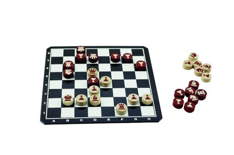 Magnetyczne szachy podróżne drewniana gra planszowa w pudełku 20x20x4cm