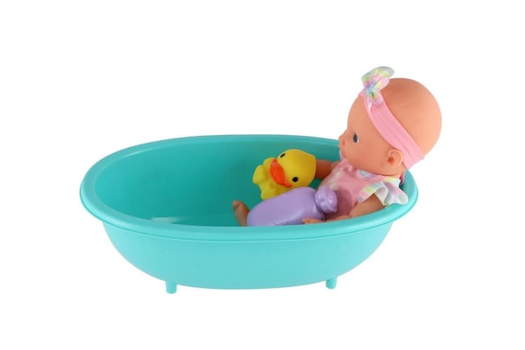 Păpușă bebeluș 26cm cu cadă de baie și accesorii