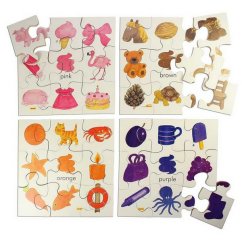 Bigjigs Toys Puzzle didattico in legno Colori 4in1