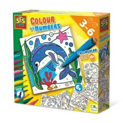 Coloriage d'animaux par numéros avec des feutres à poignées triangulaires