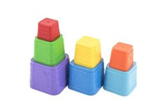 Puzzle pyramide Kubus en plastique carré coloré 7pcs 12m+.