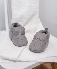 Zestaw upominkowy Doudou - Zestaw pierwszych bucików 0-6 miesięcy szary