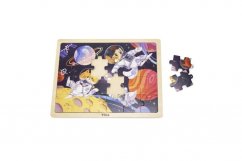 Fa puzzle - Állatok a világűrben 24 db