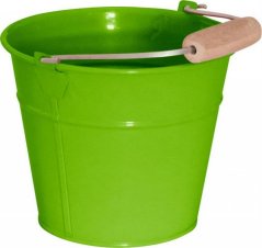 Wiadro ogrodowe - zielone, metalowe