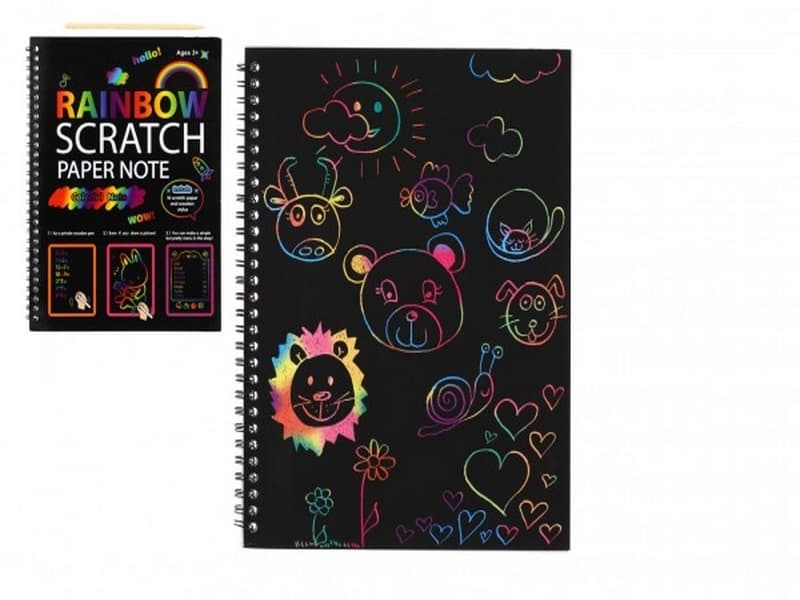 Notatnik Scratch/Scratch Notebook rainbow 10 arkuszy w torbie