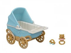 Sylvanian Families Lapin Chocolat Jumeaux avec poussette