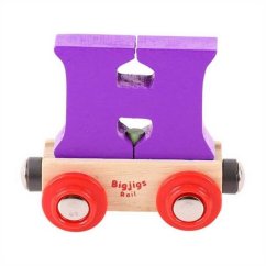 Bigjigs Rail Wagon Voie ferrée en bois - Lettre H