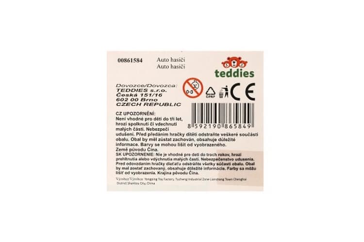 Auto hasiči s cisternou plast 12cm na zpětné natažení v krabičce 17x12x8cm