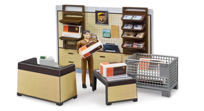 Bruder 62250 BWORLD Pobočka přepravce UPS s figurkou