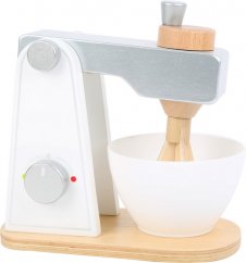 Drevený kuchynský robot s malou nohou