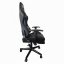 Gaming massázsfotel, fekete, lábtartóval