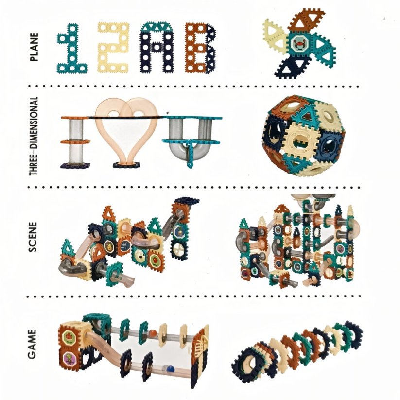 Kuličková dráha stavebnice 66 ks