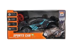 Auto RC sportovní plast 2,4GHz 20cm na baterie šedo-tyrkysové v krabici