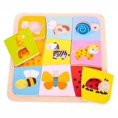 Bigjigs Toys Puzzle di legno 9 animali