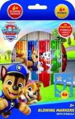 Fújós filctollak 6db sablonnal fiúknak Mancs őrjárat/Paw patrol dobozban 12x19cm