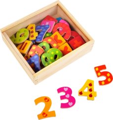 Petit pied Chiffres magnétiques colorés en bois 40pcs
