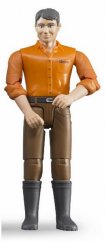 BWORLD 60007 mężczyzna - pomarańczowa koszula, brązowe spodnie