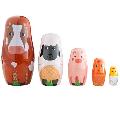 Tidlo Matryoshka animales de granja