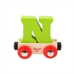 Bigjigs Rail Wagon Voie ferrée en bois - Lettre N