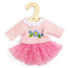 Bigjigs Toys Fustă din tul roz și pulover pentru păpușă de 28 cm