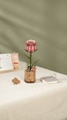 RoboTime Drewniane Puzzle 3D Różowa Róża