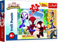 Puzzle In Spidey's World/Spidey and his Amazing Friends 33x22cm 60 elementów w pudełku 21x14x4cm