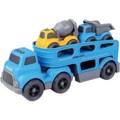 Szett teherautó autókkal kék