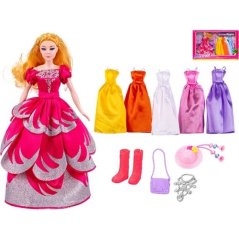 Panenka módní 29cm s šaty 5ks a doplňky