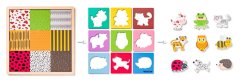 Puzzle ze zwierzętami, kształty-kolory