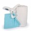 Ensemble cadeau Doudou Happy Rabbit : couverture et sac de couchage bleu