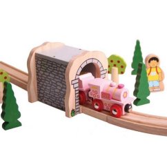 Bigjigs Rail Moteur rose avec tender