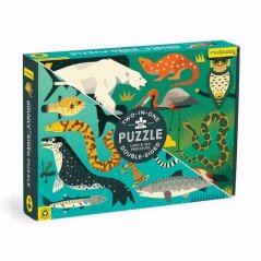 Mudpuppy Puzzle doble cara Depredadores terrestres y marinos 100 piezas