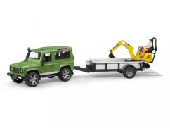Bruder 2593 LAND ROVER+príves+JCB mikro rýpadlo+figurína