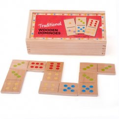 Bigjigs Toys Jucării de domino din lemn clasic