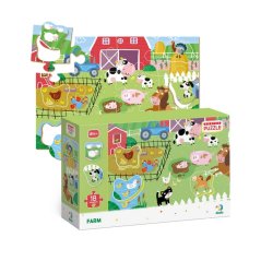 TM Toys DODO Puzzle s tříděním obrázků Farma 18 dílků