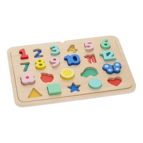 Petit Collage Insert puzzle avec chiffres et formes multilingue