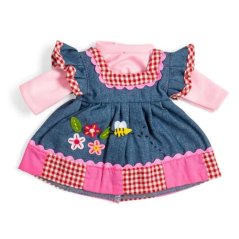 Bigjigs Toys farmerruha rózsaszín szegéllyel 34 cm-es babához