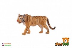 Tygrys indyjski zootechniczny plastikowy 13,5cm w torbie