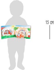 Drewniana książka o strażakach na małych nóżkach