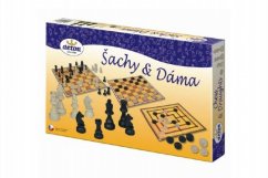Šachy a dáma dřevo společenská hra
